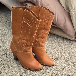 Tan Western Leather Boots